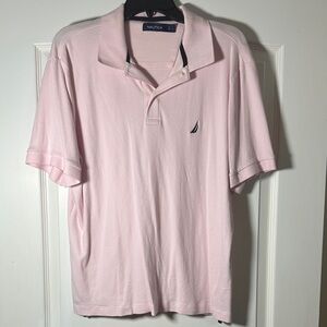 Nautica Men's Light Pink Polo Shirt - Large